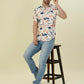 Albion Premium Men Orange Print Shirt Hs