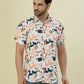 Albion Premium Men Orange Print Shirt Hs