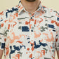Albion Premium Men Orange Print Shirt Hs