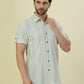 Albion Premium Men Green Stripe Shirt Hs