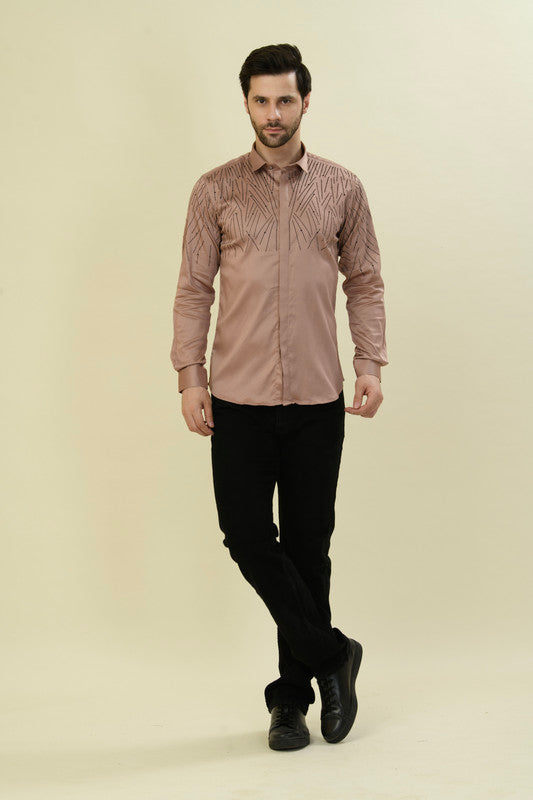 Albion Premium Men D Peach Shirt Fs