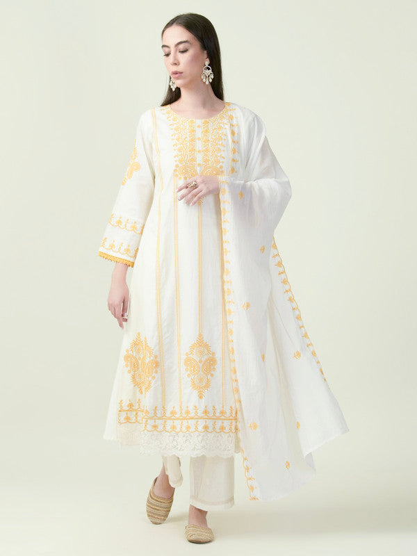 Albion Premium Ladies Psyna Tex Ethnic Mustard Kurti Set