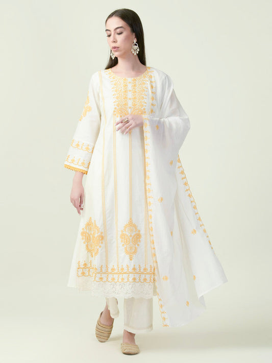 Albion Premium Ladies Psyna Tex Ethnic Mustard Kurti Set