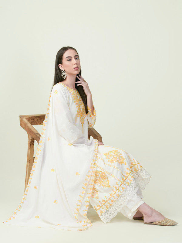 Albion Premium Ladies Psyna Tex Ethnic Mustard Kurti Set