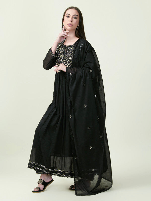 Albion Premium Ladies Zola Ethnic Black Kurti Set