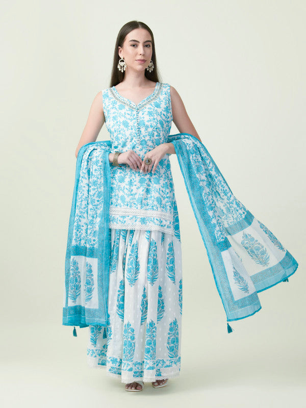 Albion Premium Ladies Survi Ethnic Cream Kurti Set