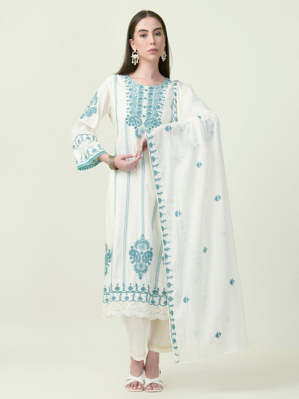 Albion Premium Ladies Psyna Tex Ethnic C.Green Kurti Set