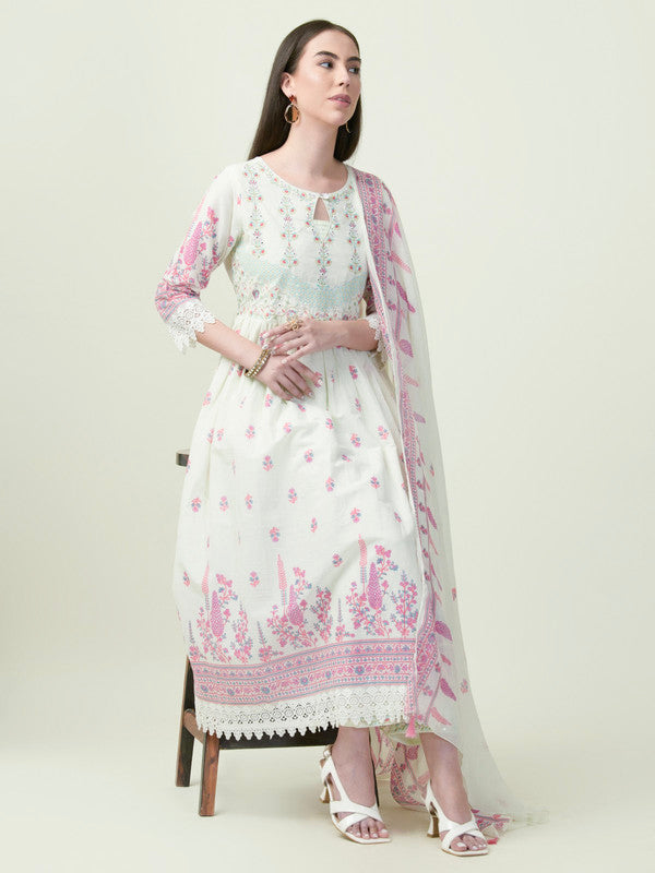Albion Premium Ladies Ambika Ethnic Green Kurti Set