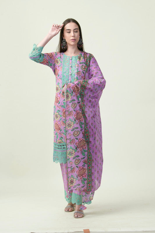 Albion Premium Ladies Prettyone Ethnic Purple Kurti Set
