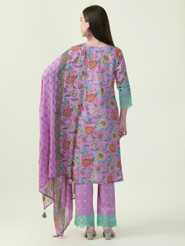 Albion Premium Ladies Prettyone Ethnic Purple Kurti Set
