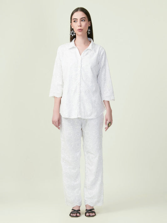 Albion Premium Ladies Neel Kamal White Co-ord sets