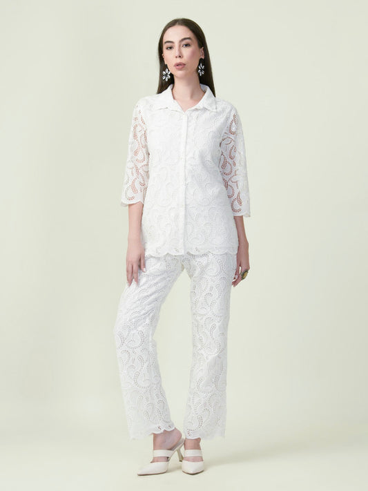 Albion Premium Ladies Neel Kamal White Co-ord sets