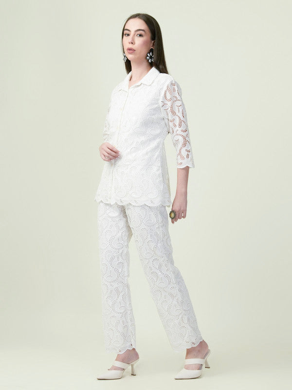 Albion Premium Ladies Neel Kamal White Co-ord sets