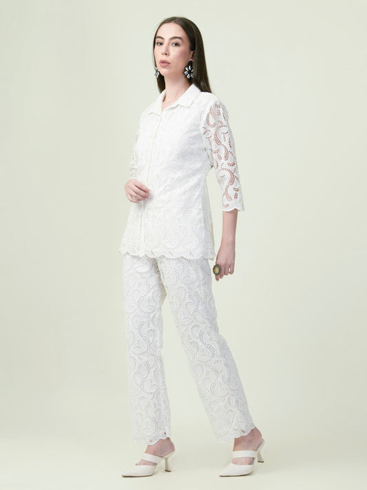 Albion Premium Ladies Neel Kamal White Co-ord sets