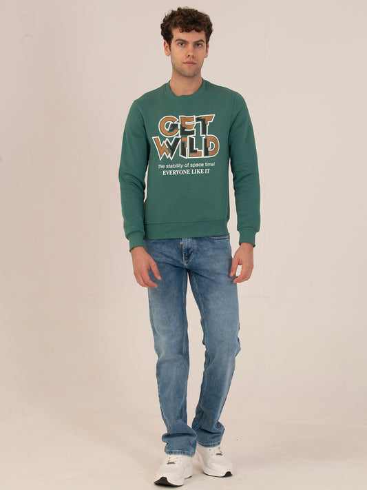Warm Men’s Winter Crewneck Sweatshirt _ C.Green