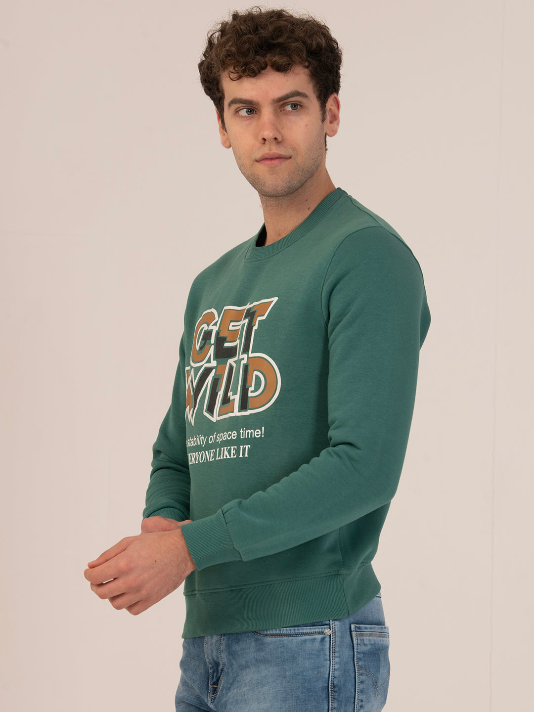 Warm Men’s Winter Crewneck Sweatshirt _ C.Green