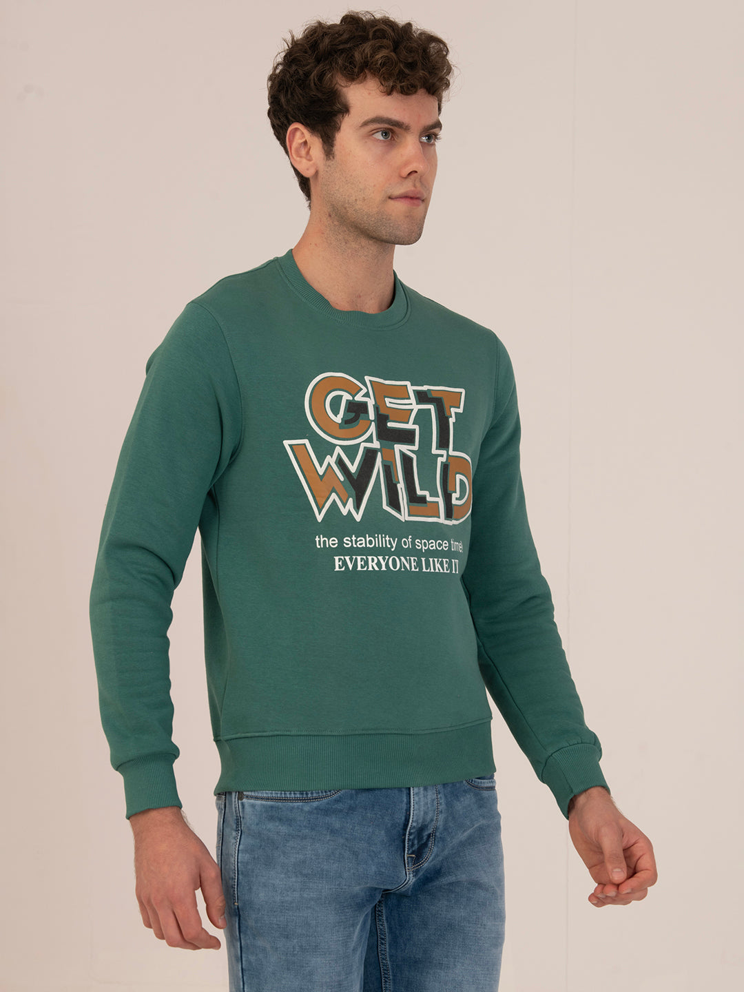 Warm Men’s Winter Crewneck Sweatshirt _ C.Green