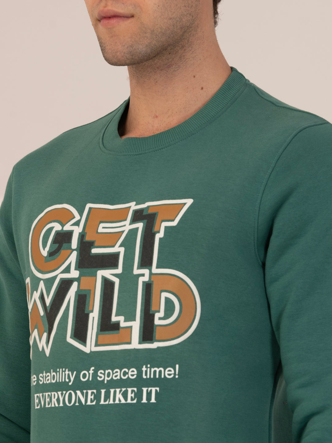 Warm Men’s Winter Crewneck Sweatshirt _ C.Green