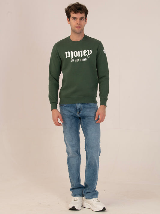 Men’s Brushed Fleece Winter Sweatshirt_Olive