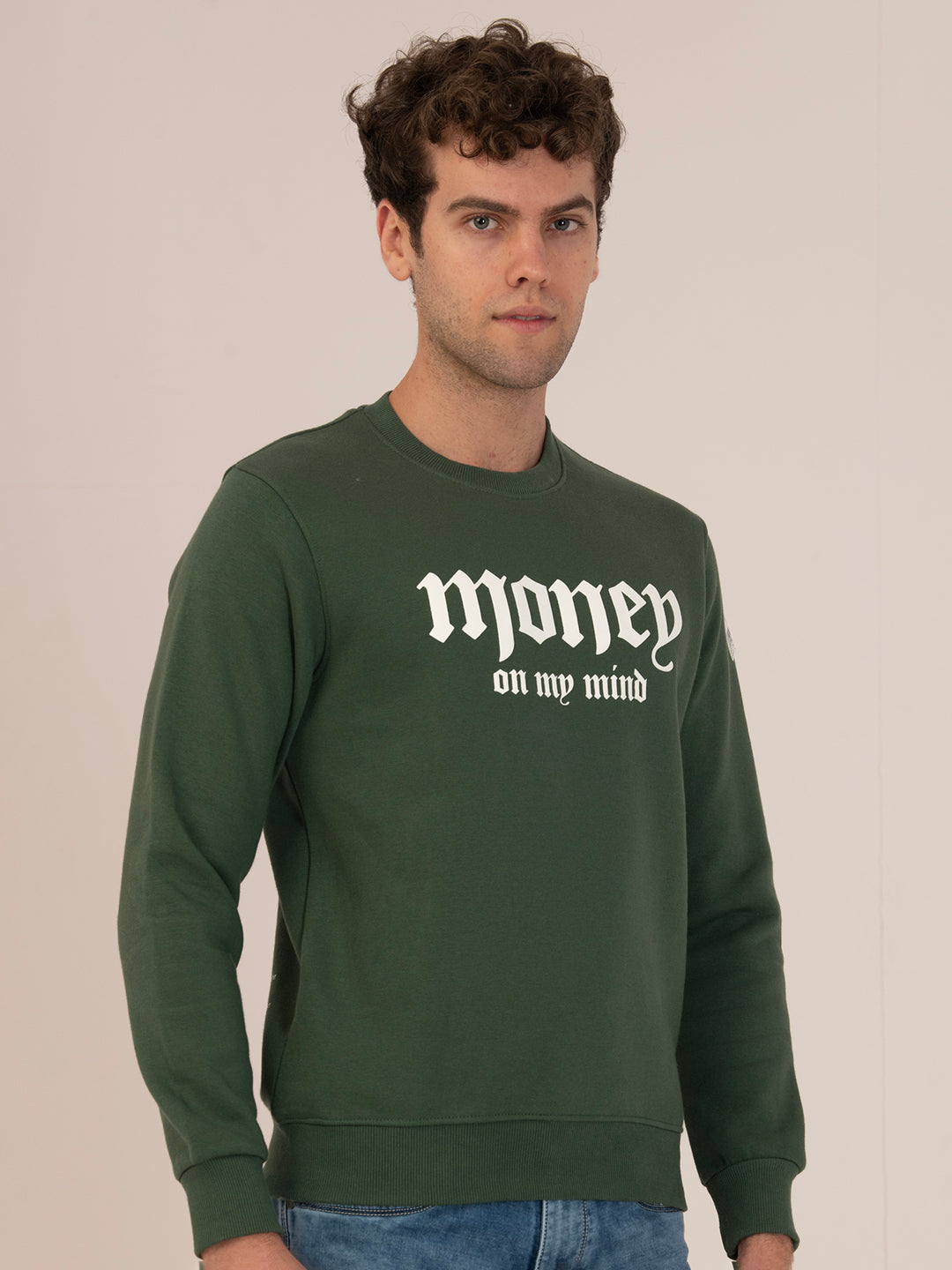 Men’s Brushed Fleece Winter Sweatshirt_Olive