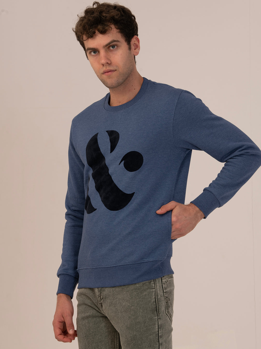 Albion Cyan Men’s Winter Sweatshirt – Cozy & Warm Casual Wear