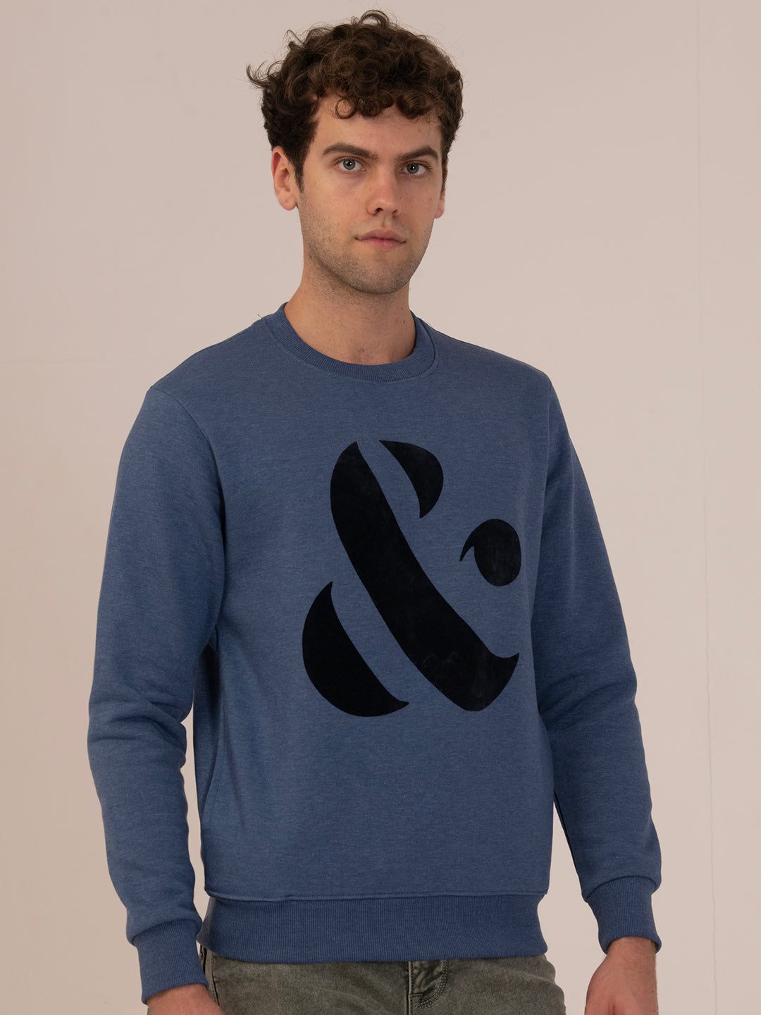 Albion Cyan Men’s Winter Sweatshirt – Cozy & Warm Casual Wear