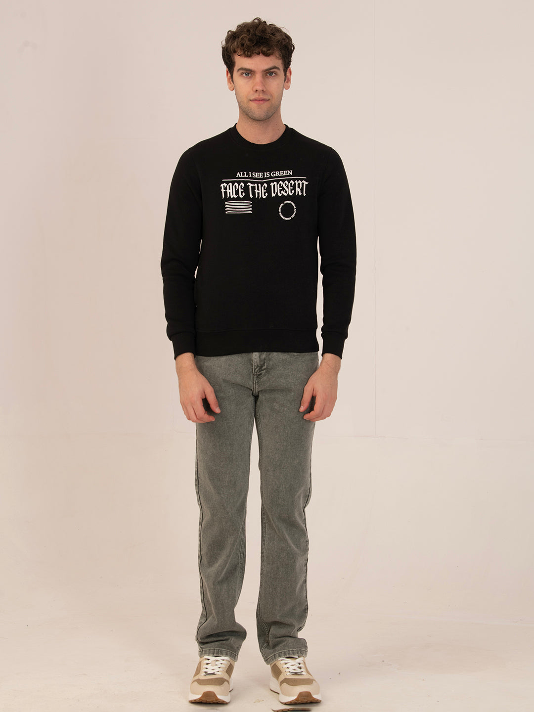 Albion Cyan & Black Men’s Premium Winter Crewneck – Cozy & Stylish Sweatshirt