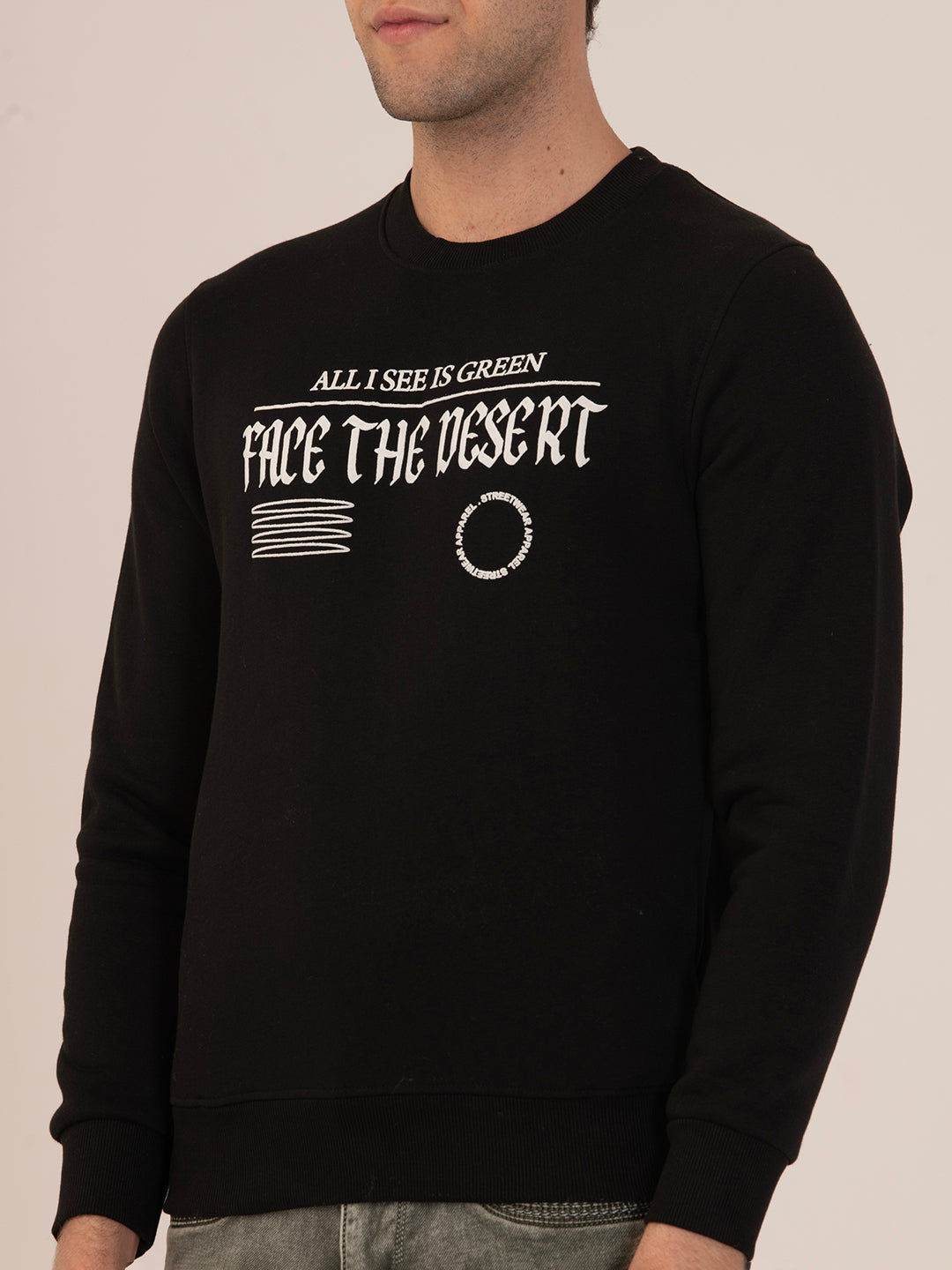 Albion Cyan & Black Men’s Premium Winter Crewneck – Cozy & Stylish Sweatshirt