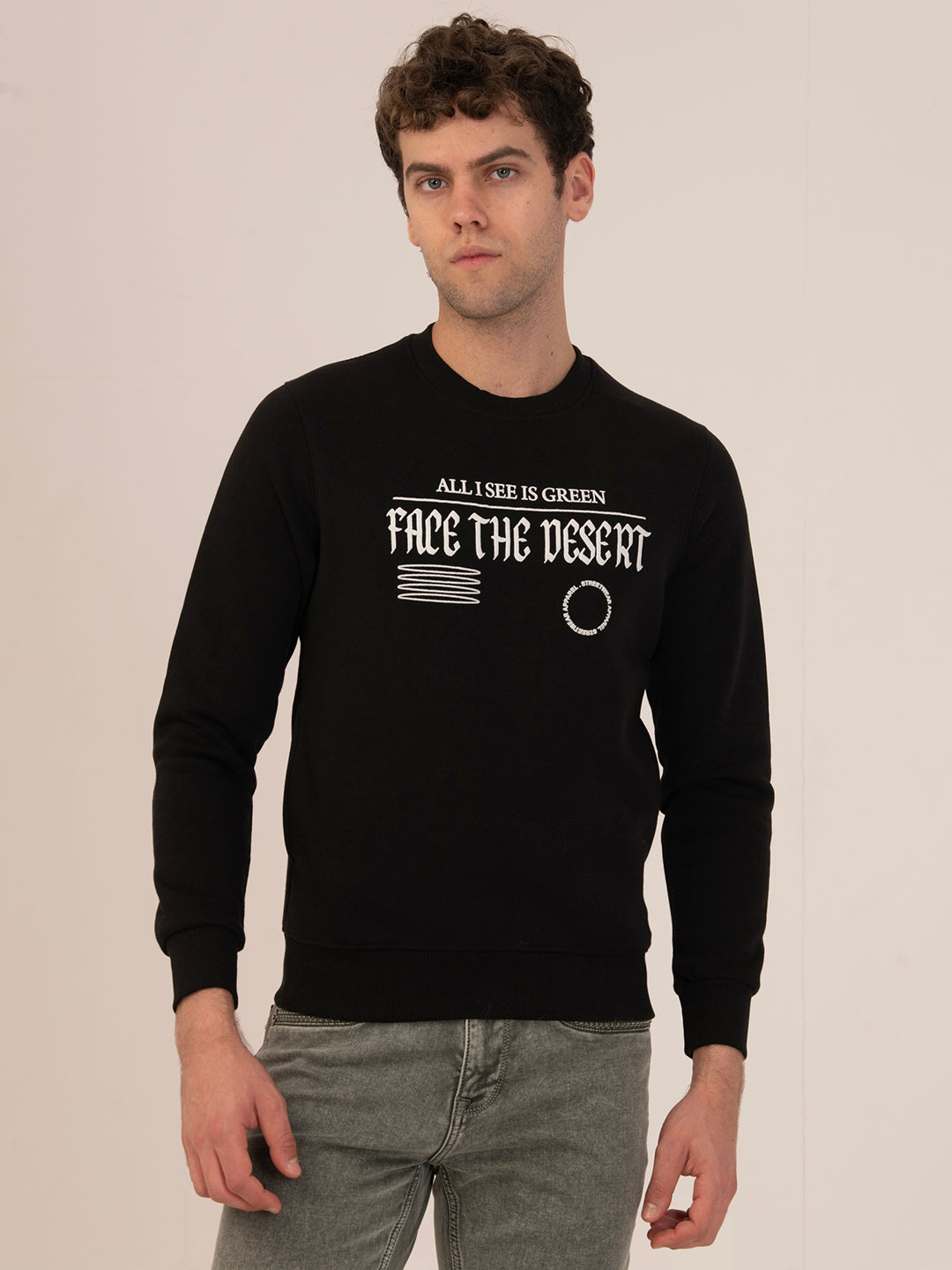 Albion Cyan & Black Men’s Premium Winter Crewneck – Cozy & Stylish Sweatshirt