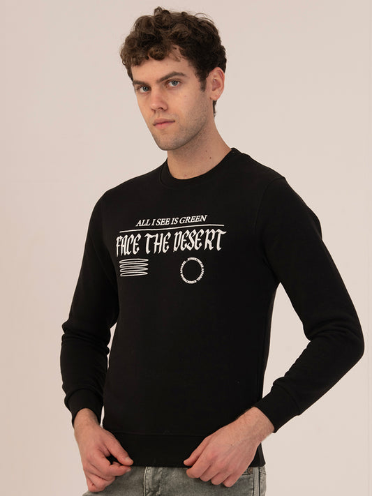 Albion Cyan & Black Men’s Premium Winter Crewneck – Cozy & Stylish Sweatshirt