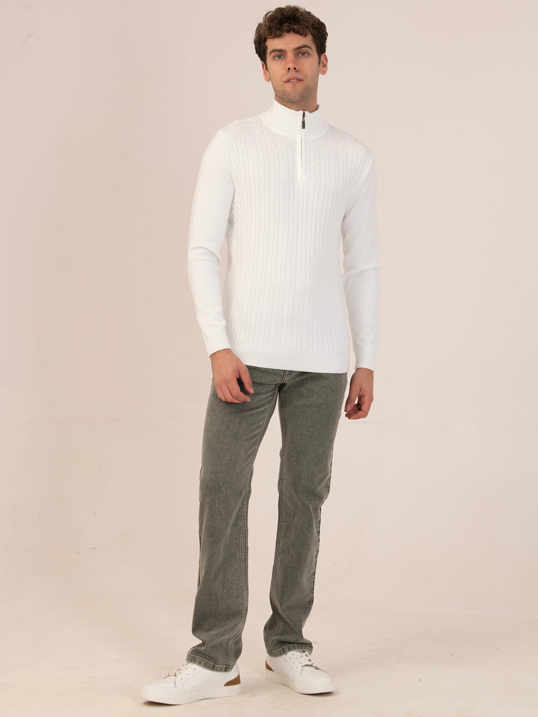 Albion Men’s CozyWarm Winter Pullover – White