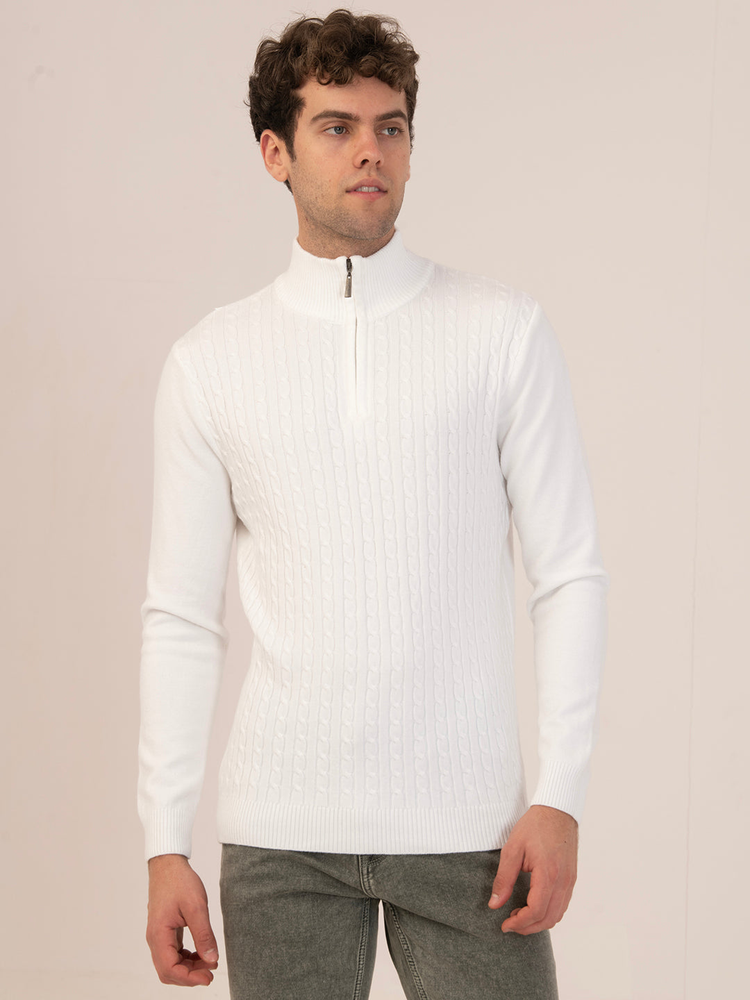 Albion Men’s CozyWarm Winter Pullover – White