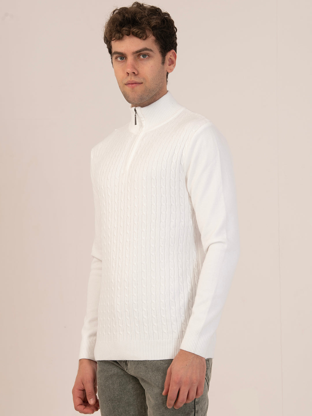 Albion Men’s CozyWarm Winter Pullover – White
