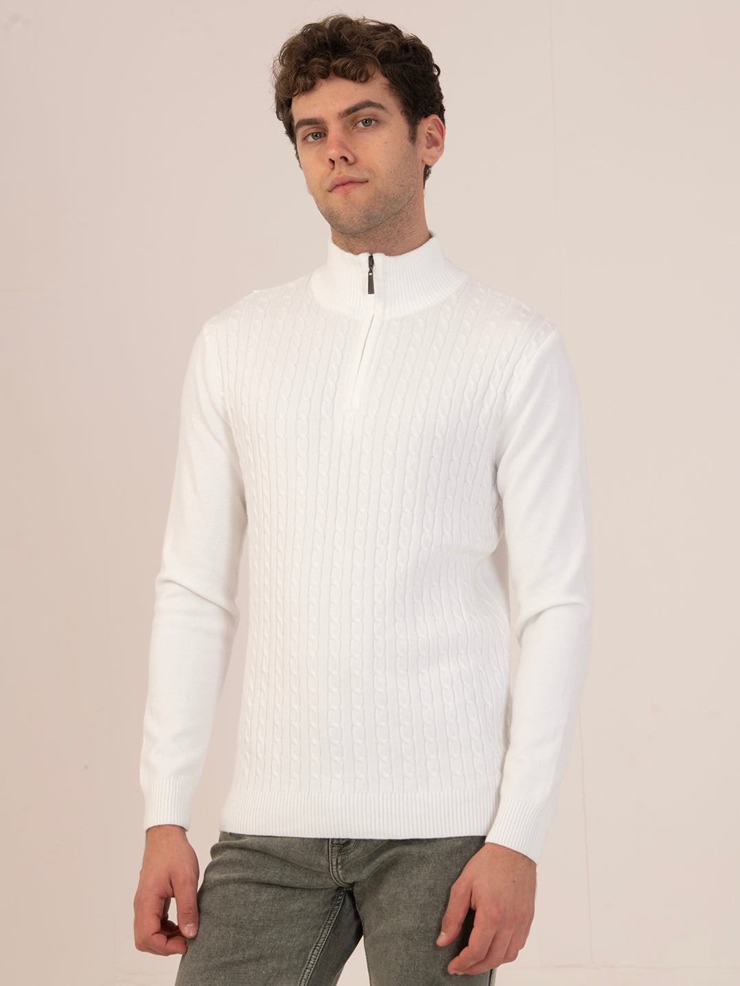 Albion Men’s CozyWarm Winter Pullover – White