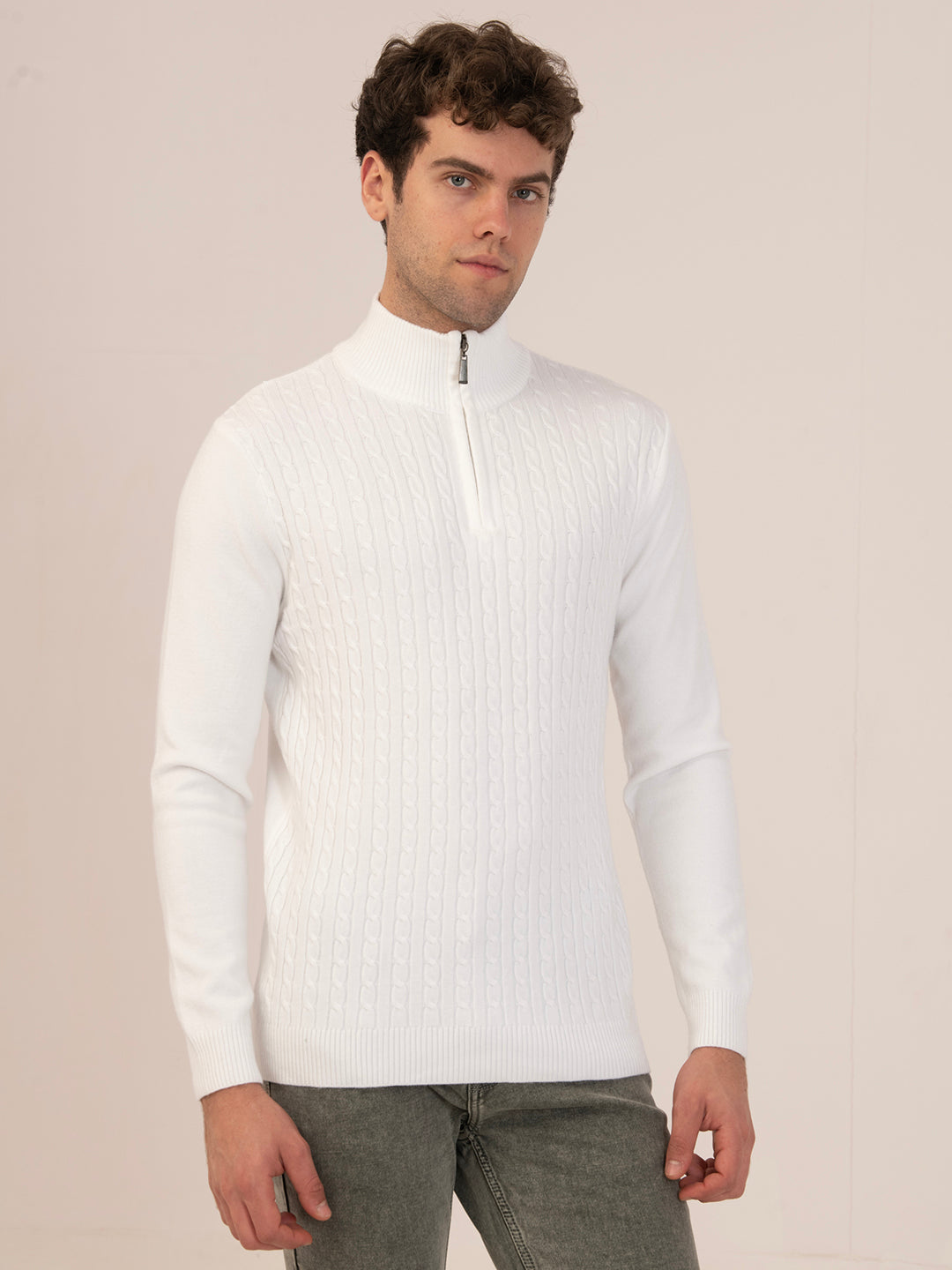 Albion Men’s CozyWarm Winter Pullover – White