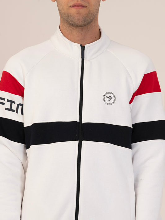 Albion Streetwear Men’s Beige Oversized Pullover Sweatshirt_WHITE/NAVY