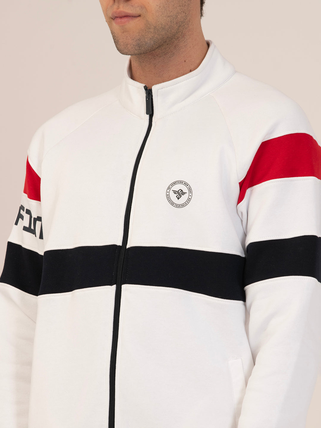 Albion Streetwear Men’s Beige Oversized Pullover Sweatshirt_WHITE/NAVY