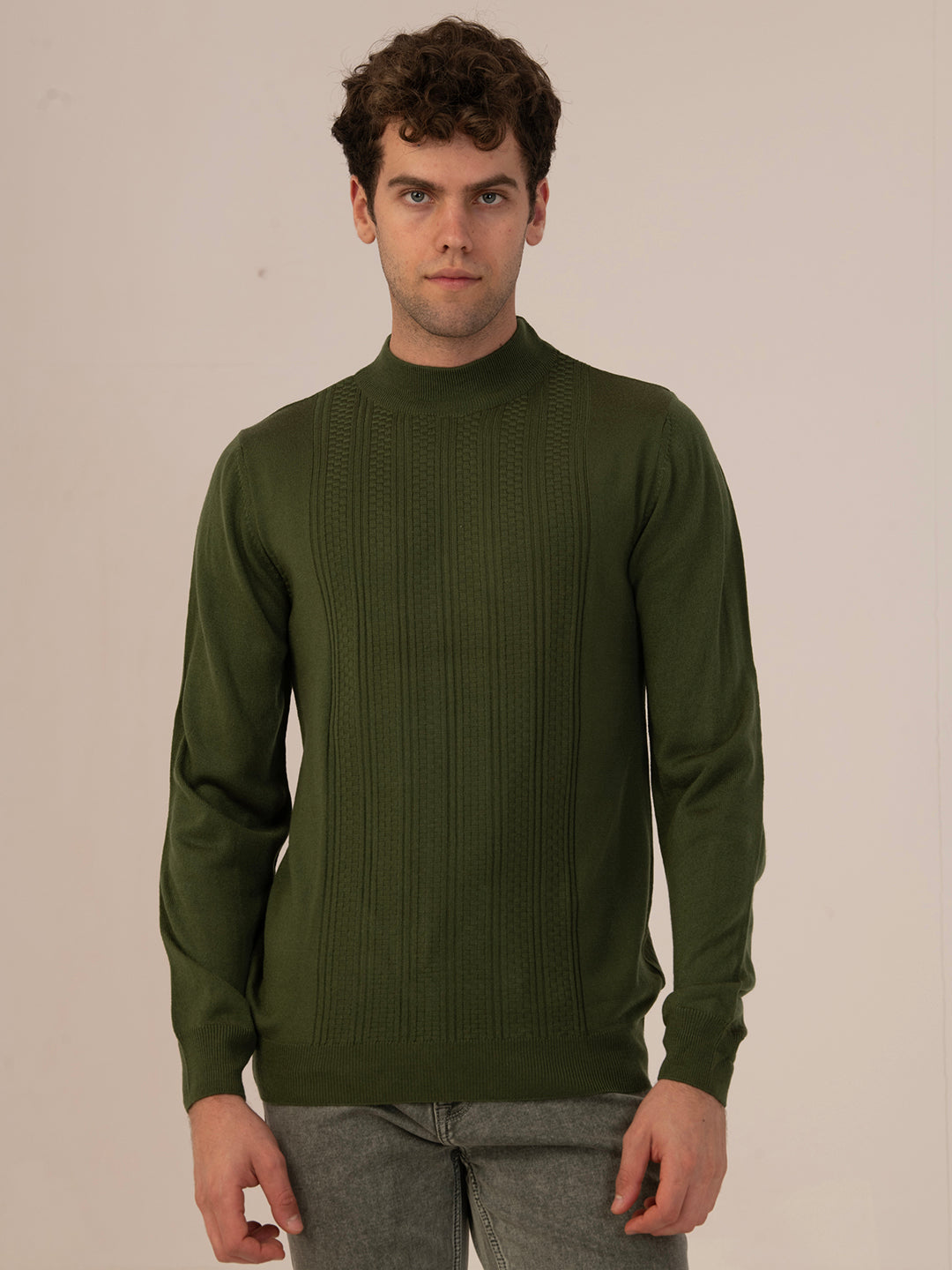 Men’s Graphic Sweatshirt – Trendy Casual Fit-olive