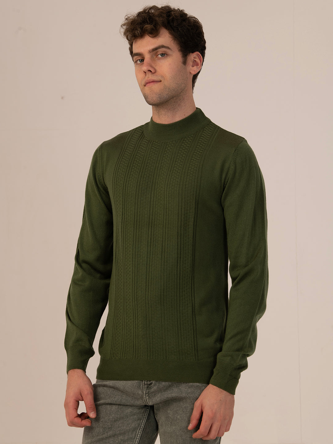 Men’s Graphic Sweatshirt – Trendy Casual Fit-olive