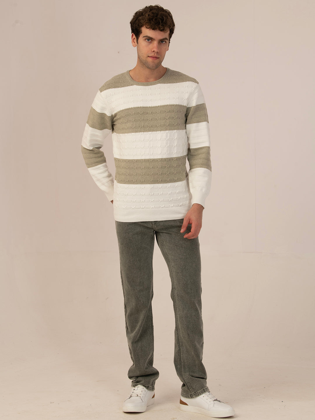 Albion Men’s Casual Cotton Pullover – Perfect for Daily Use_M cement