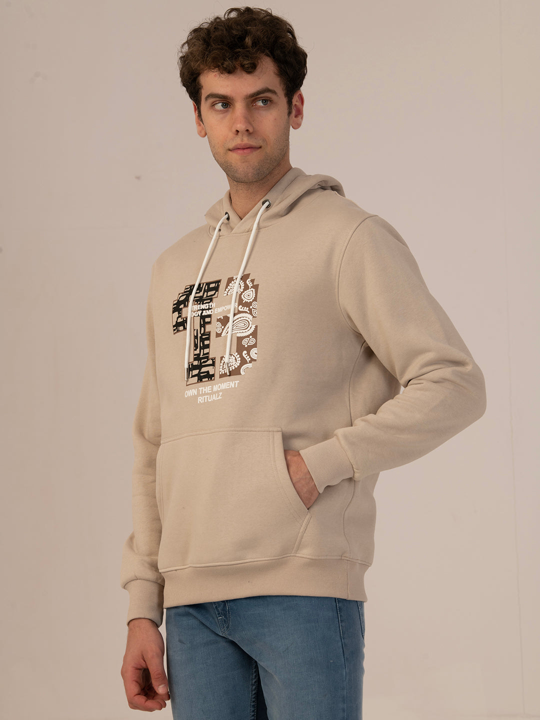 Albion Men’s Winter Arctic Cozy  Hoodies Beige