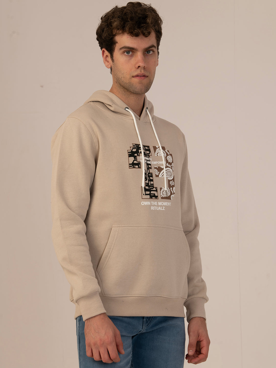 Albion Men’s Winter Arctic Cozy  Hoodies Beige