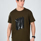 Albion Casual Cotton Round Olive Neck T-Shirt for Men