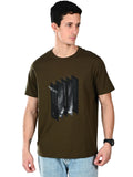 Albion Casual Cotton Round Olive Neck T-Shirt for Men