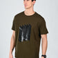 Albion Casual Cotton Round Olive Neck T-Shirt for Men
