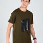 Albion Casual Cotton Round Olive Neck T-Shirt for Men