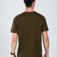 Albion Casual Cotton Round Olive Neck T-Shirt for Men