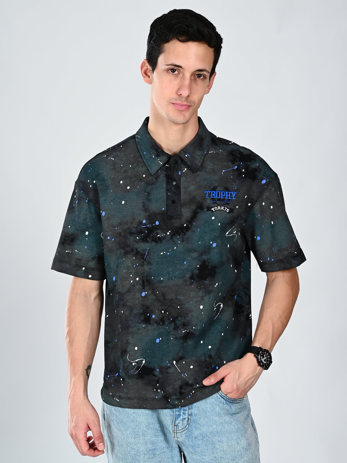 Men’s Premium Collar Print T-Shirt | Comfortable Fit
