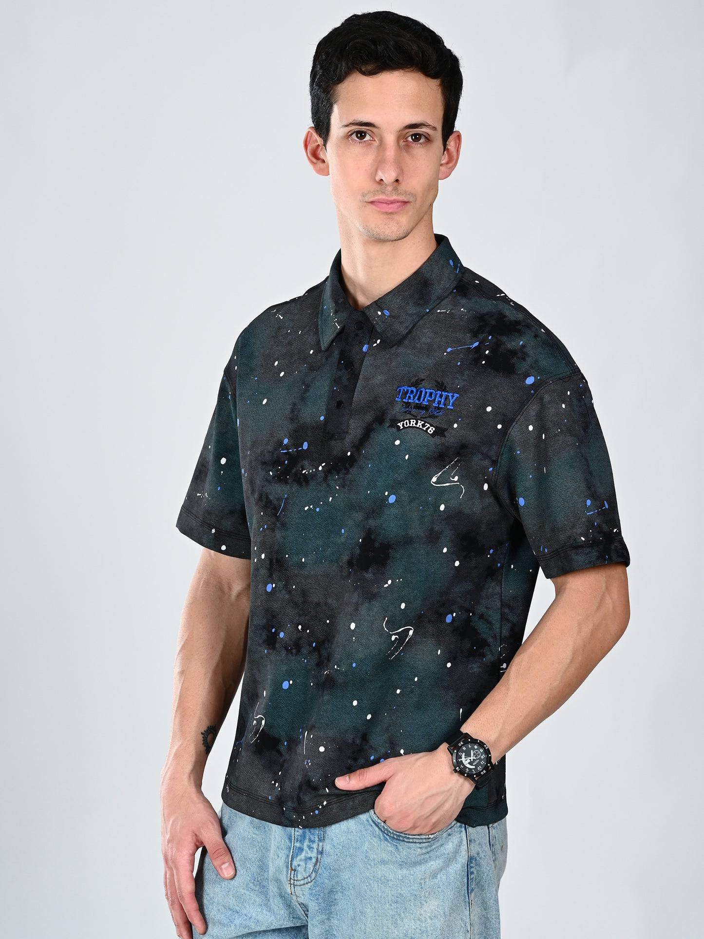 Men’s Premium Collar Print T-Shirt | Comfortable Fit