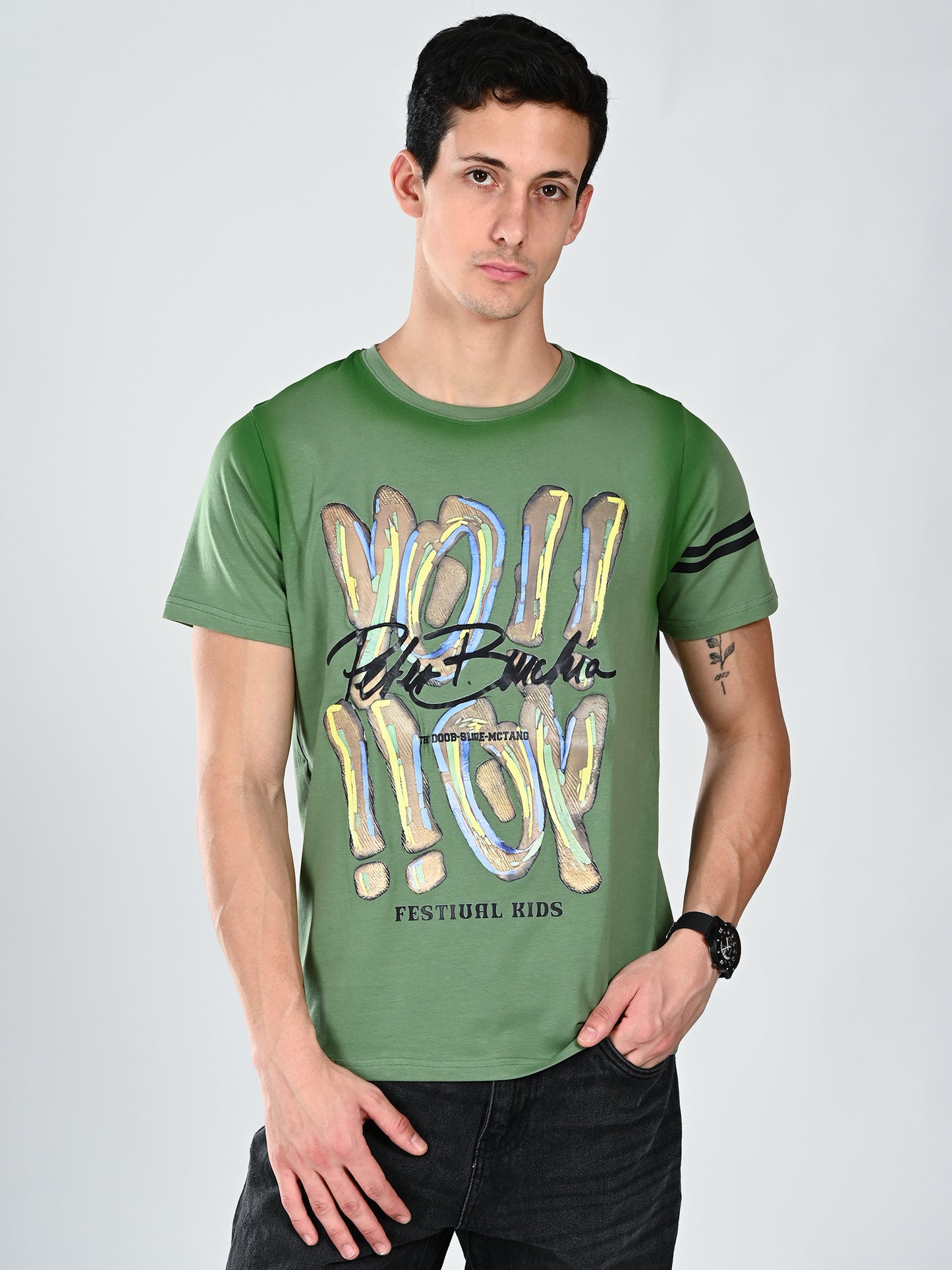 Albion Casual Premium Quality Cotton GreenTee